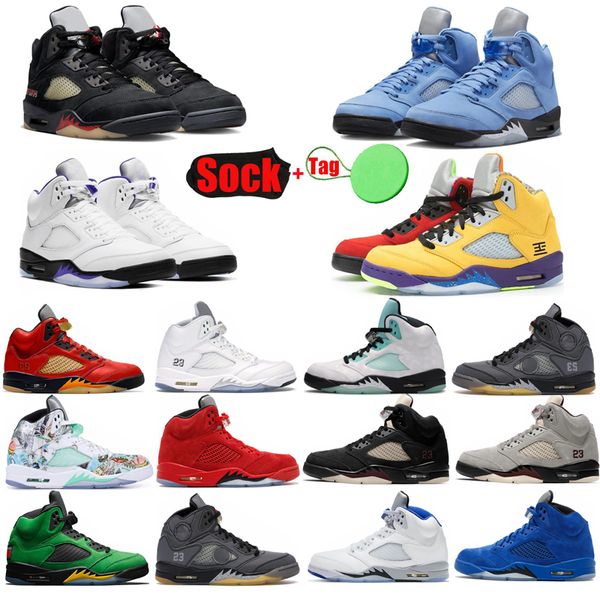 

basketball shoes 5s racer blue what the easter orange peel black metallic silver sneakers men trainers