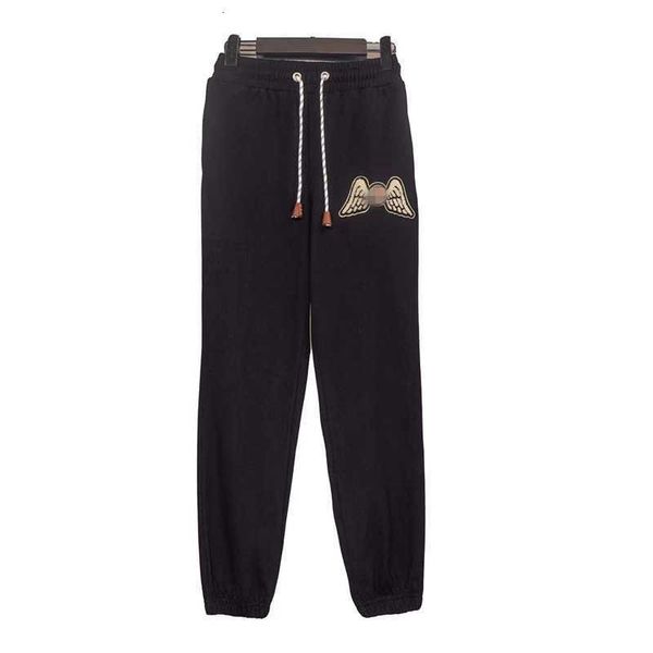 

palm angel chaopai limited feather wing embroidery casual long men's and women's sports pants, Black