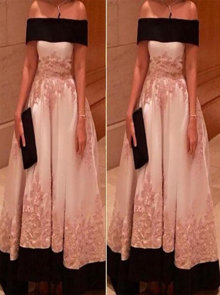 

plus size arabic formal evening dresses off shoulder pink black lace appliques vintage occasion bridal party mother gowns custom m6350900