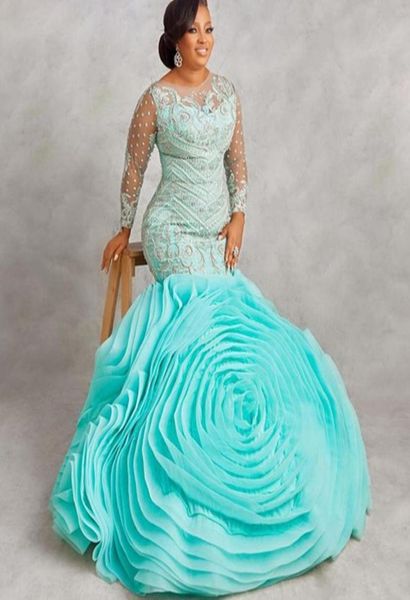 

2021 plus size arabic aso ebi stylish luxurious mermaid prom dresses lace beaded sheer neck evening formal party second reception 2490583, Black