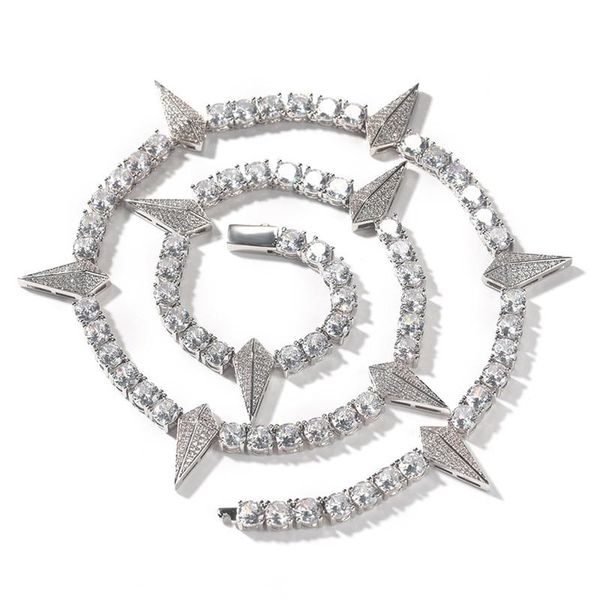 

necklaces 5mm tennis chain necklace with drip iced out cz stone chains for men women hip hop jewelry, Silver
