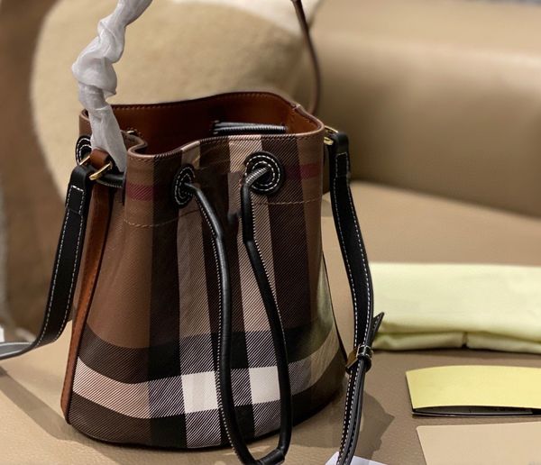 

10a b logo genuine leather bucket bag drawstring bag women's shoulder bag large capacity commuting designer bag id michafl_kops