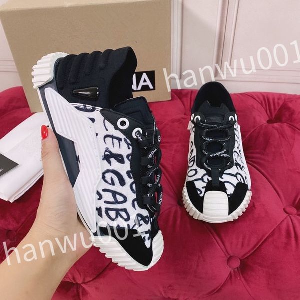 

2023 new designer fashion mens casual shoes striped vintage shoes vintage trainers lace-up platform sneaker, Black