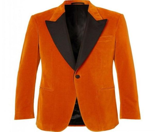 

orange velvet men039s dinner party suit peak lapel prom groom coat tuxedos custom made man suit velvet blazer and black pants1095618, Black;gray