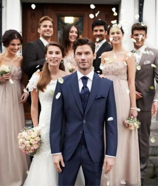 

new navy blue wedding men suits groom tuxeods 2 pieces jacketpants slim fit bridegroom suits blazer prom 1365206302, Black;gray