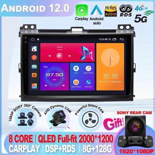 

for toyota land cruiser prado 120 lc120 dsp 4g gps car radio multimedia video player autoradio android navigation gx470 dvd 2din-2