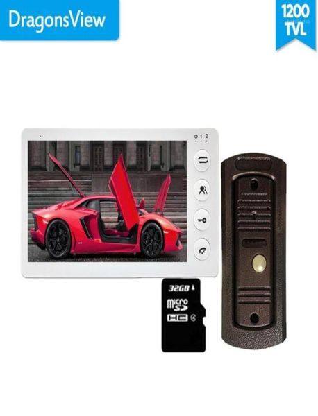 

video door phones dragonsview 7 inch phone home intercom doorbell with camera record sd card unlock day night vision embeded case13733521