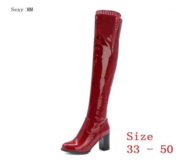 

spring autumn women over the knee boots square high heel woman thigh high boots small plus size 33 5012778735, Black