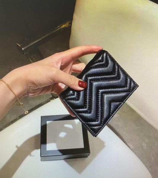 

466492 marmont wallet card case fashion women coin purse pouch quilted leather mini short wallet main credit card hol2535578, Red;black