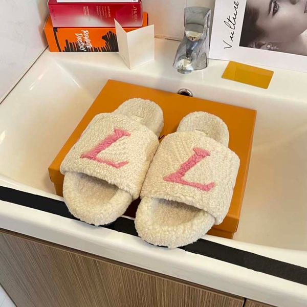 

designer sandals fashion women wool sandals selling slippers woman slipper shoes autumn winter slides sandal fuzzy sandal lightweight house, Black