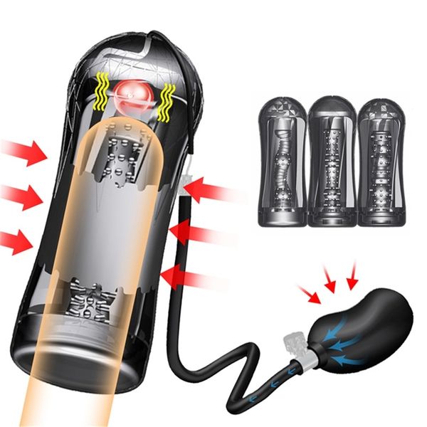 

other panties male masturbator squeeze vibration compressed air bag masturbator vibrating ball transparent masturbation cup sex, Black;white