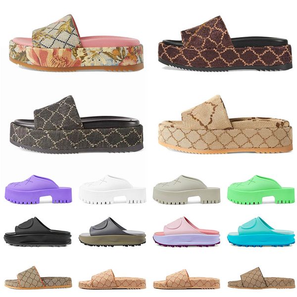 

wholesale famous printed platforms summer slippers brown khaki orange rubber wedding party activity slippers leather slippers eur:36-45, Black