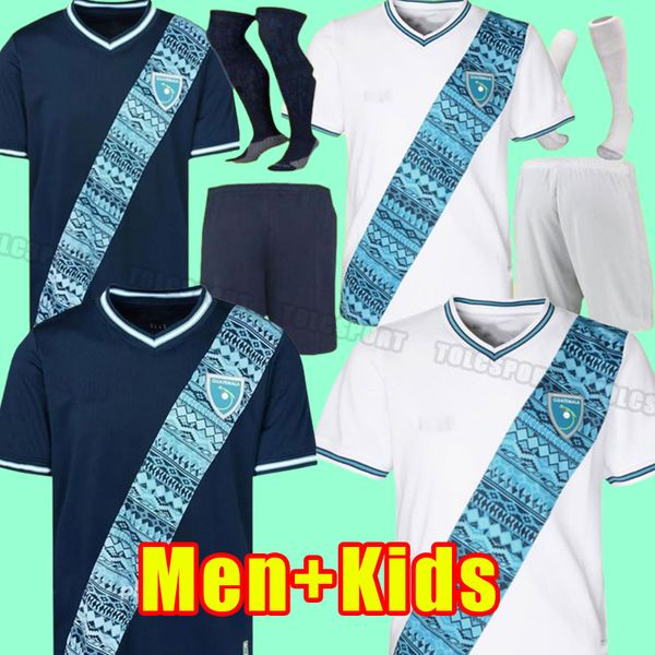 

men+kids 2023 2024 guatemala national team mens soccer jerseys 23 24 lom ceballos peleg oscar santis home white away football shirts uniform, Black;yellow