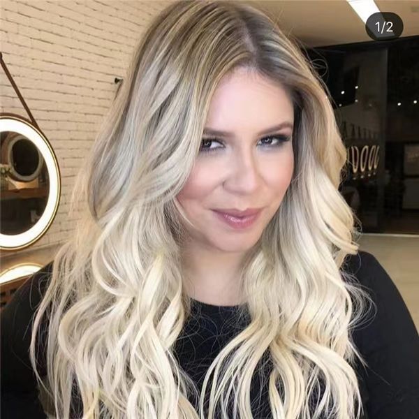 

women fashion long curly wavy wig synthetic cosplay party full hair wigs fast postage, Black