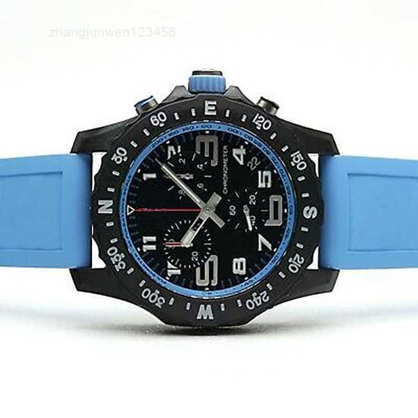 

luxury men's watch japan super quartz endurance pro chronograph 48mm avenger hurricane baby blue rubber 1884 men watches hardex glass w, Slivery;black