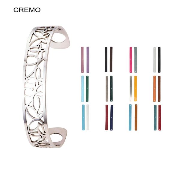 

bangle koaem new 14mm butterfly bracelet stainless steel jewelry women's cuff interchangeable leather bracelets boho 2021 accessories, Black