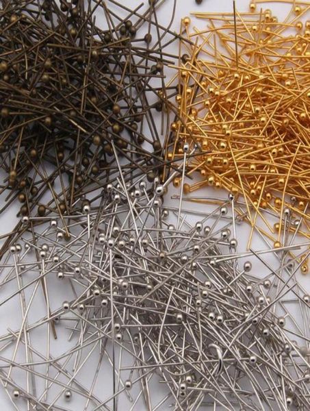 

5000pcs diy jewelry copper head pins findings for jewelry making earrings 6 size 3 colour select5182703, Silver