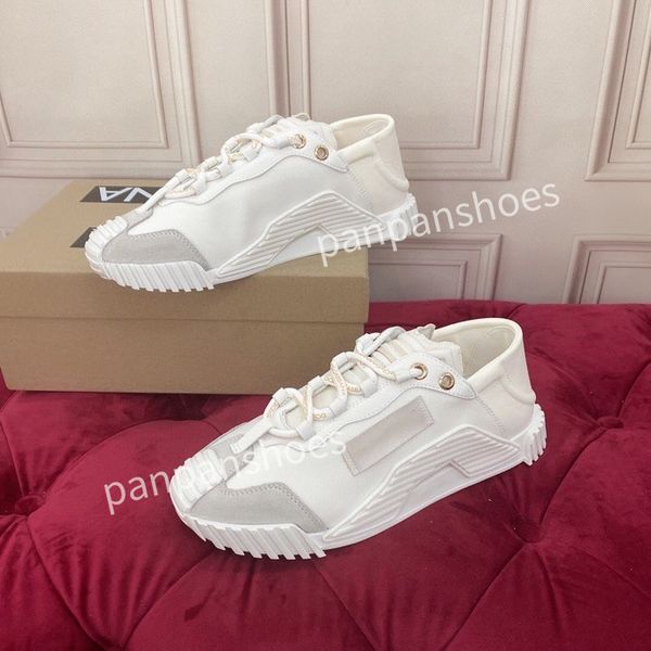 

luxury designer woman shoe leather lace up men fashion platform sneakers white black mens womens casual shoes