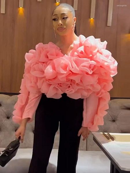

women's blouses dressy blouse for women fashion organza puffy petal long sleeve crop shirts elegant 2023 club party night out evening, White