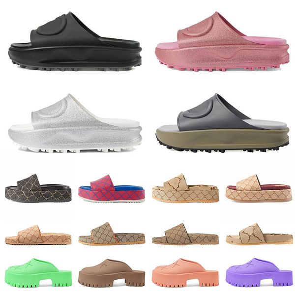 

rubber platforms summer beach party wedding activity slippers bathroom striped casual shoes for comfort embroidered printed sandals leathe, Black