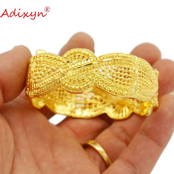 

bangle adixyn wide bangles for women 24k gold color luxury bracelet indian dubai can open jewelry wedding bride gifts n022242, Black