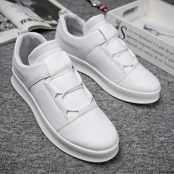 

dress shoes brand men leather casual slip on loafers white men's platform fashion leisure driving soft moccasins 230522, Black
