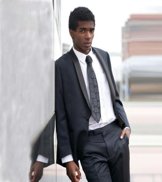

slim fit black men suits wedding tuxedos groom wear 2 pieces jacketpants shawl lapel business prom suits5553034