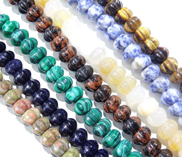 

crystal 12x10mm natural stone crystal agates opalite pumpkin beads for diy jewelry making fashion bracelet 50pcs strand