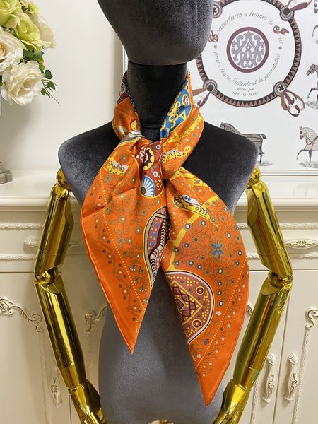 

women's square scarf scarves shawl 100% twill silk material orange pint print letters tree pattern size 90cm- 90cm, Blue;gray