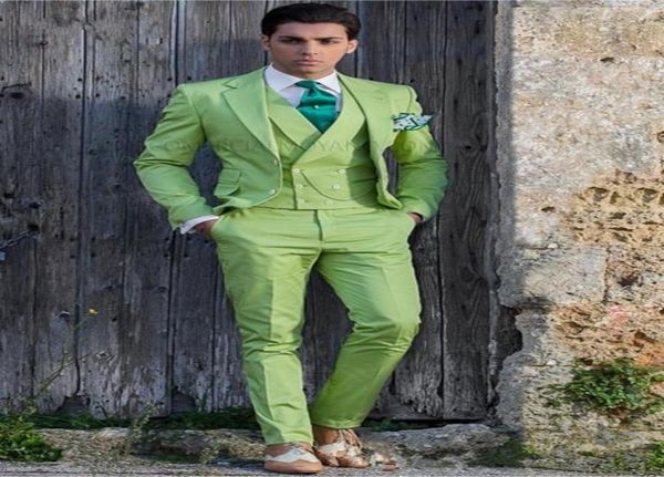 

new two button light green groom tuxedos notch lapel groomsmen mens wedding business prom suits jacketpantsvestti3839899, Black;gray