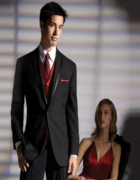 

new black wedding suits groom tuxedos 3 pieces jacketpantsvest slim fit bridegroom men suits groosman man blazer prom wea1984522, Black;gray