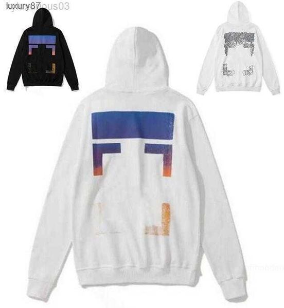 

2023 %60 off style trendy fashion sweater painted arrow crow stripe loose hoodie men's and women's t-shirts offs white 2pai, Black