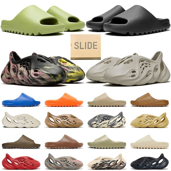 

with box men women azure slide slipper onyx desert sand earth brown ochre resin enflame orange mens slides slippers, Black