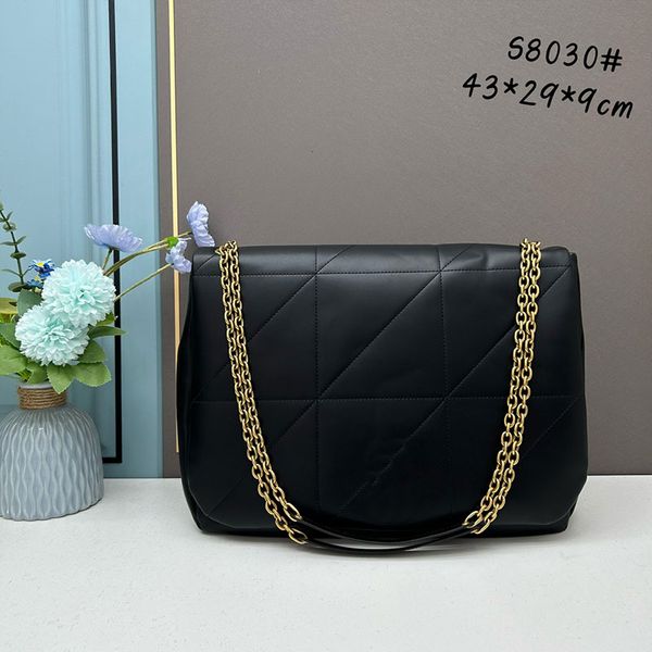 

chain jamie shoulder bags large capacity pockets genuine leather inside zipper pocket fashion letters women quilted flap crossbody bag desig