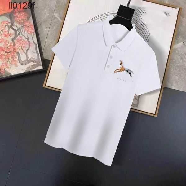 

summer men's t-shirt fashion burbrerys designer polo shirt bur berrylapel short sleeve shirts business men t-shirts large size m--4xl h, White;black