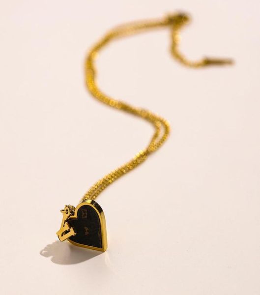 

womens design necklace faux leather 18k gold plated stainless steel necklaces choker chain letter pendant europe america fashion w1227821, Silver