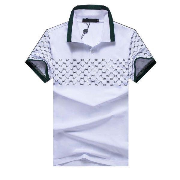 

famous mens designer polos t shirt fashion business solid skull rabbit pattern striped polo and striped hand sleeve short sleeve summer spor, White;black