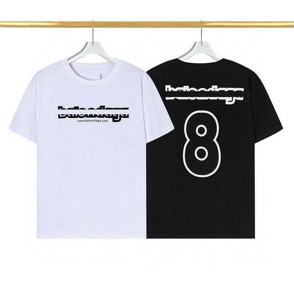 

designer spring and summer new high-quality heavy cotton high-grade casual letter print t-shirt men's and women's same style, White;black