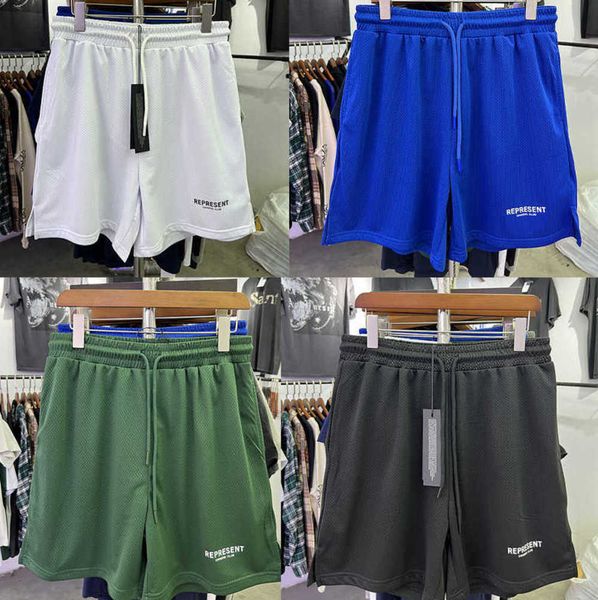 

ess designer short fashion casual clothing fears of god represent american high street brand summer sports loose men's quick breathable, White;black