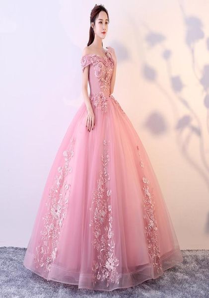 

2018 new arrival boat neck beautiful and comfortable eveninng dress with vivid flowers for show wedding party and portrait po4430493, White