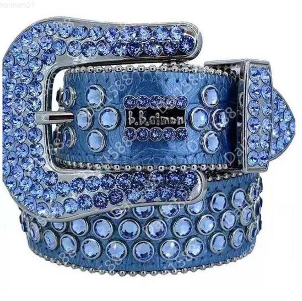 

Designer Belt Bb Simon Belts for Men Women Shiny Diamond Belt Black on Black Blue White Multicolour with Bling Rhinestones As Gift 4xbb