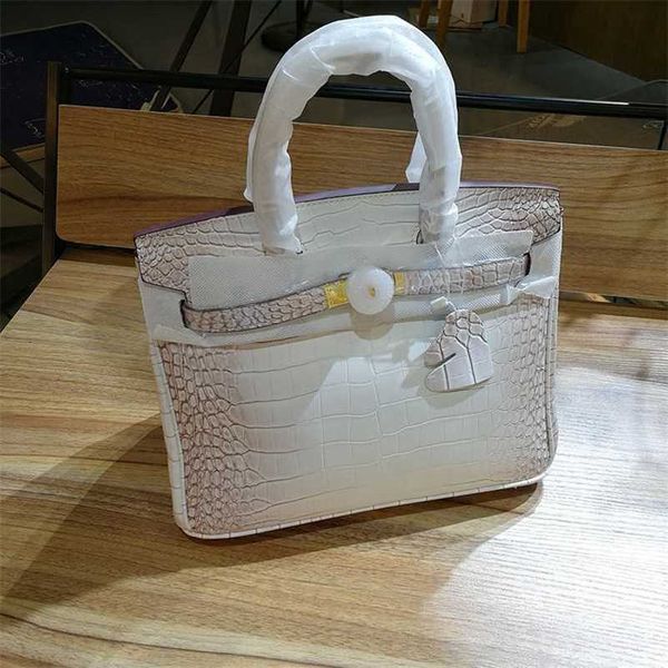 

himalayan birkins handbags bag tote h h family 2023 women's white alligator carrie single shoulder messenger handbag original logo genu