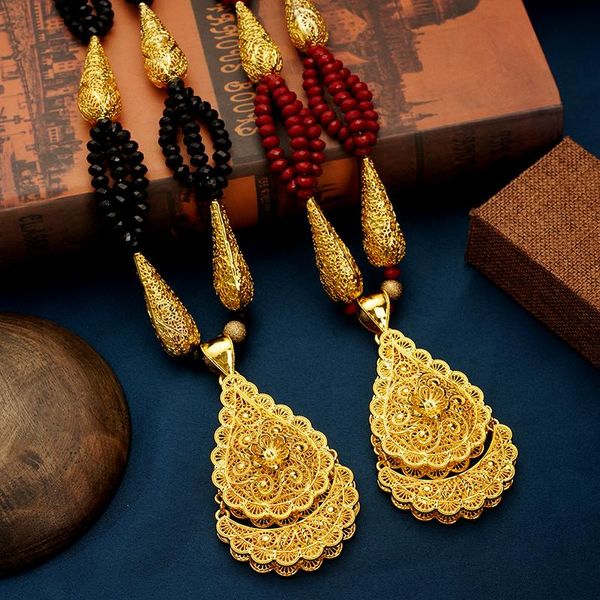 

necklaces abaya necklace luxury beaded necklace pendant goldplated algerian wedding jewelry long chain necklace for women, Silver