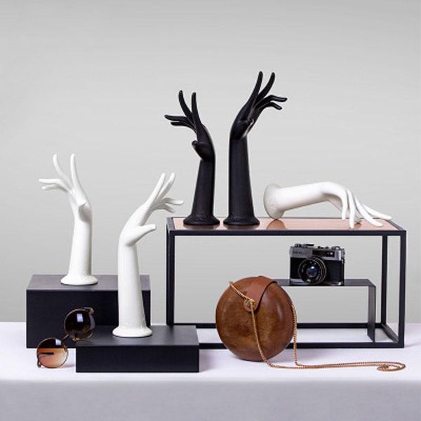 

boxes 1pc female mannequin hand arm display women orchid finger glasses jewelry bracelets necklaces ring left right, Black;white