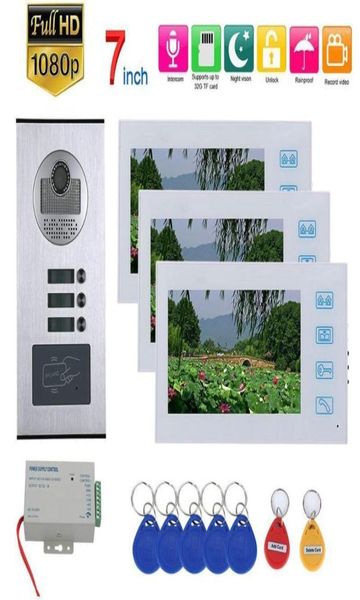 

video door phones 7inch record intercom 236 apartments phone system with rfid hd1080p doorbell waterproof camera17838335
