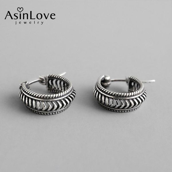 

huggie asinlove vintage real 925 sterling silver braided twist circle ladies earrings small loop hoops earrings for female fine jewelry, Golden;silver