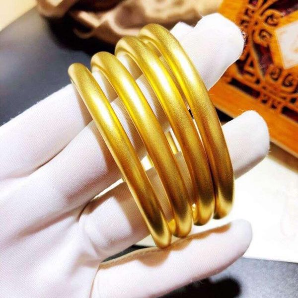 

bangle original solid 24k gold color bracelets for women men couple bracelet jewelry golden wedding jewelry cuff bangles accessories, Black