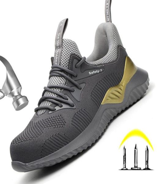 

safety work shoes boots for men women steel toe cap boots antismashing nonslip construction indestructible industrial sneakers9360081, Black