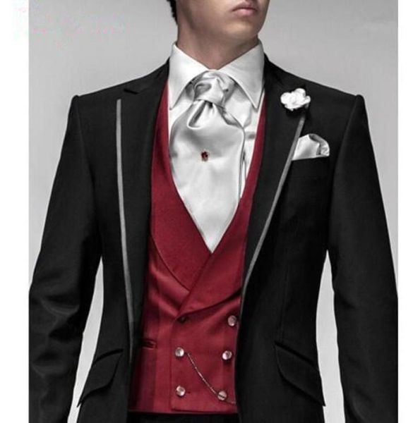 

new design black groom tuxedos groomsmen men blazer wedding suits man suits jacketpantsvesttie 1674915409, Black;gray