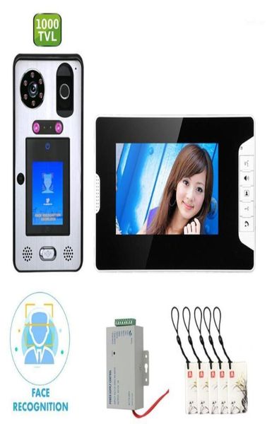 

video door phones 7 inch color lcd monitor phone doorbell intercom system with face recognition fingerprint rfic wired 1000tvl cam8787320